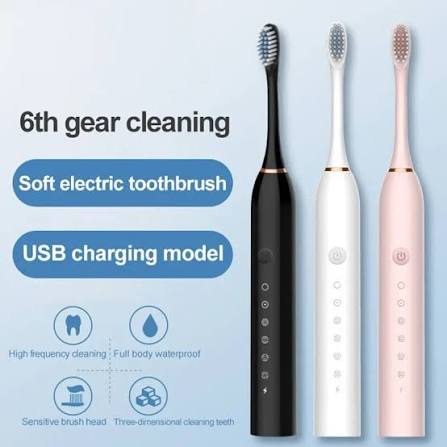 Rechargeable Electric Toothbrush With 2 Extra Heads